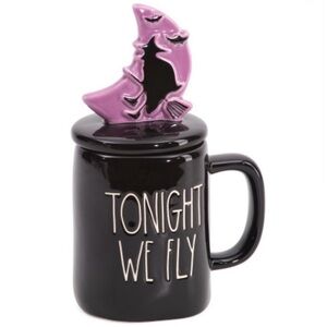 Rae Dunn “Tonight We Fly” Black Mug with Lid